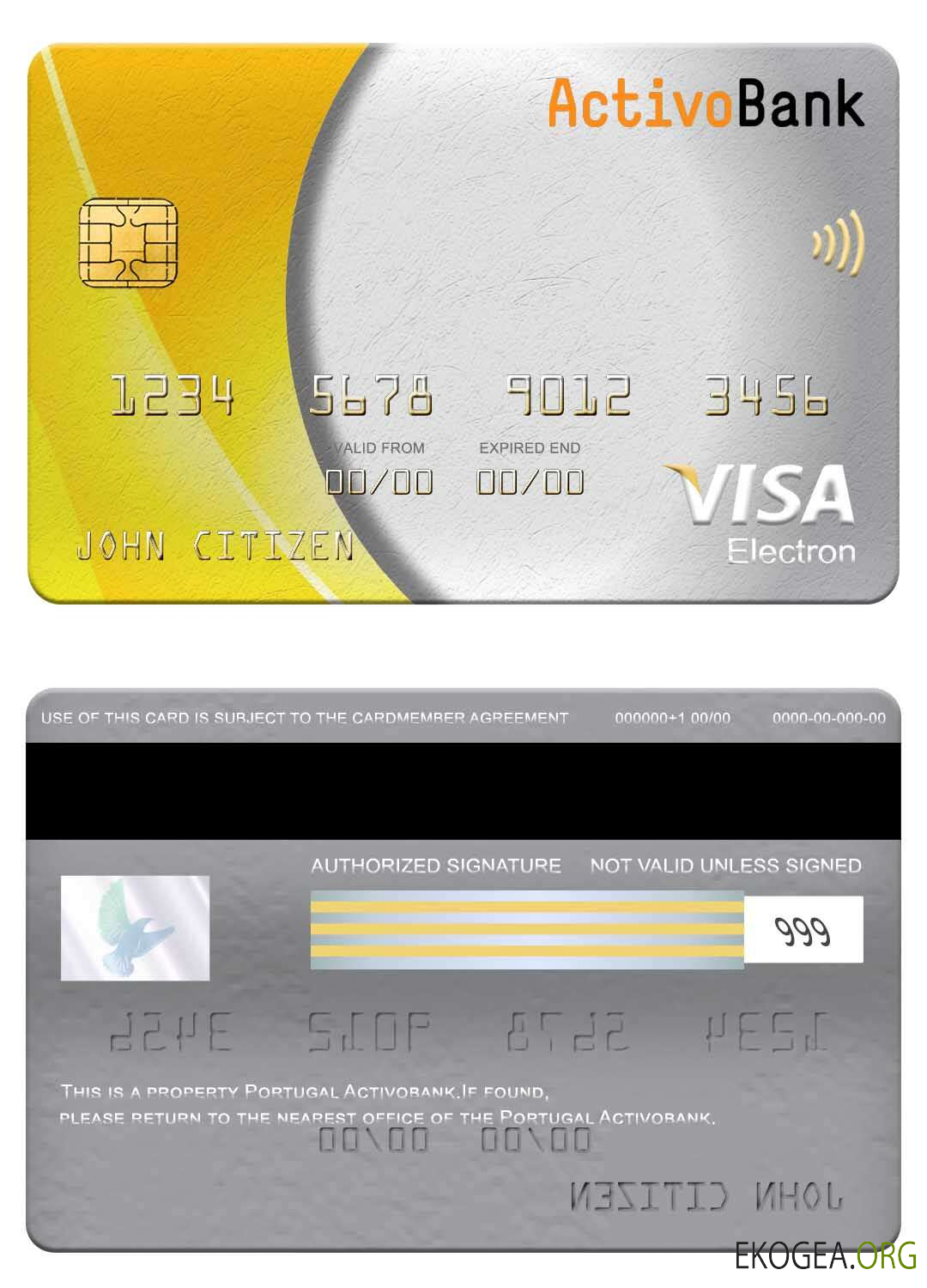 Carte électronique visa Portugal Activobank